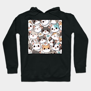 Happy Cute Cats Pattern Hoodie